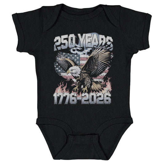 Infant Onesie USA America 250 Years Eagle Flag WHT