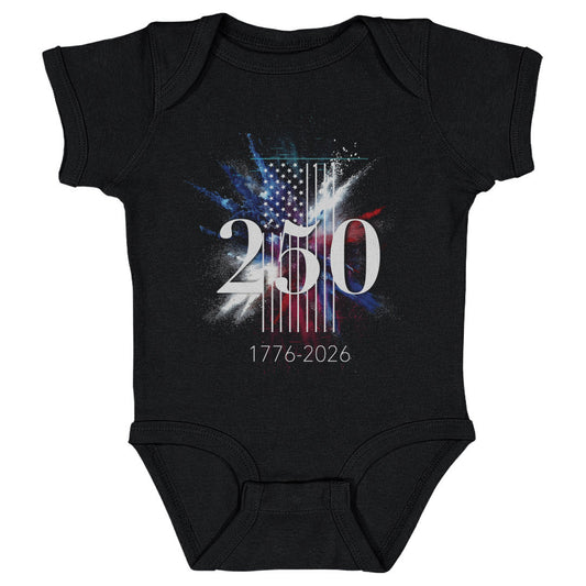 Infant Onesie USA America 250 Years Flag Spray WHT