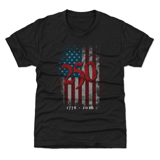 Youth Tee USA America 250 Years Grunge Flag WHT