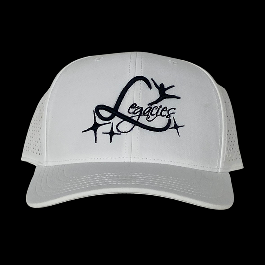 King Series Curved White Hat w/ Legacies Logo