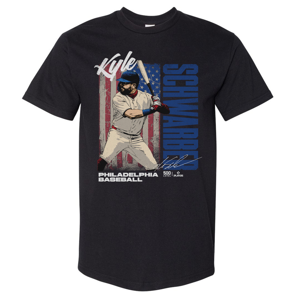Kyle Schwarber Philadelphia USA Flag WHT