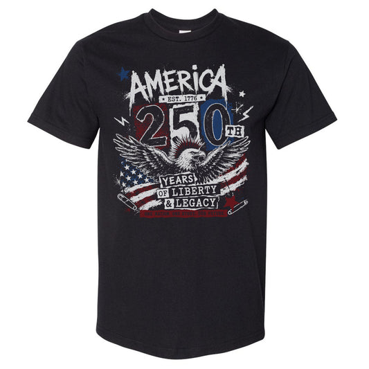 Adult Oversized Tee USA America 250th Anniversary Eagle WHT