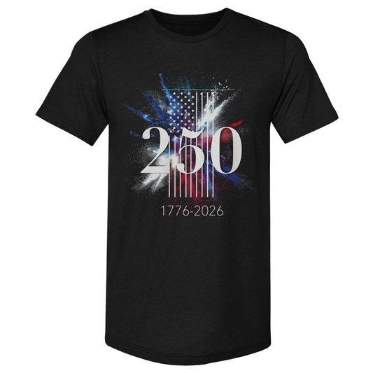 Adult Premium Tee USA America 250 Years Flag Spray WHT