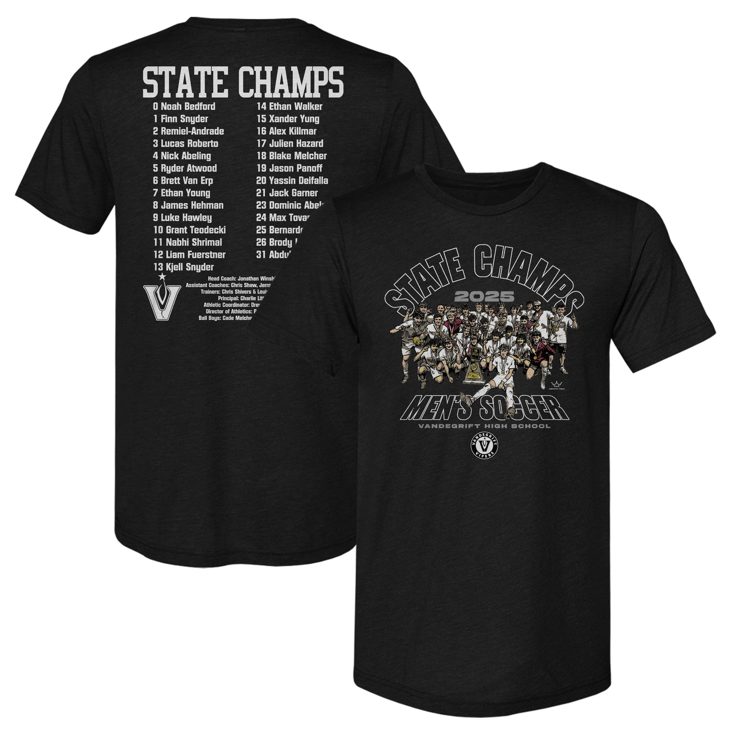 Men's Tee Roster State Champs
