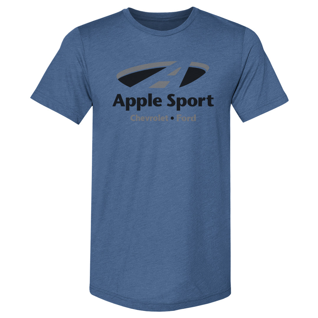 Adult Premium Tee Apple Sport Chevy/Ford BLK Logo on BLU