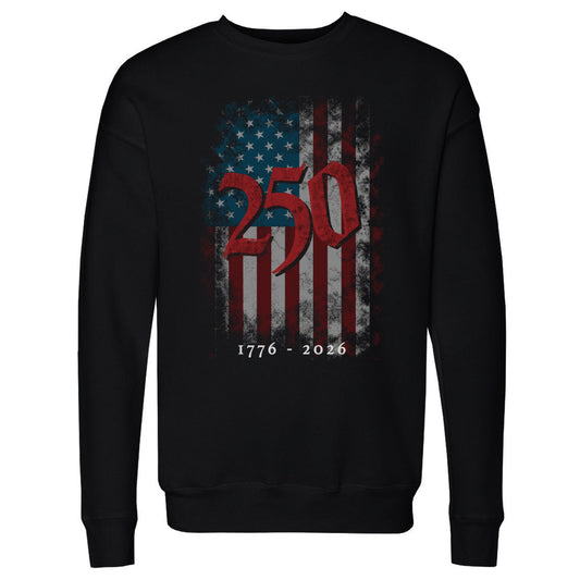 Adult Sweatshirt USA America 250 Years Grunge Flag WHT