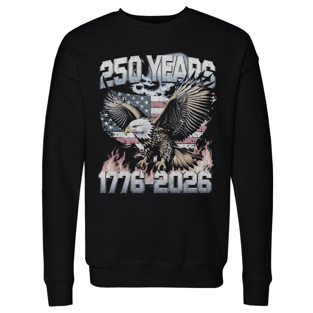 Adult Sweatshirt USA America 250 Years Eagle Flag WHT