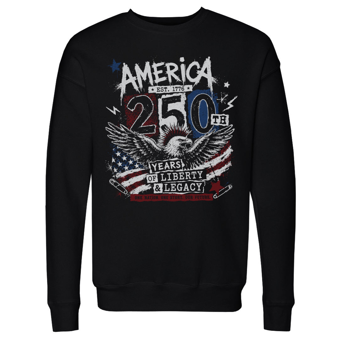 Adult Sweatshirt USA America 250th Anniversary Eagle WHT