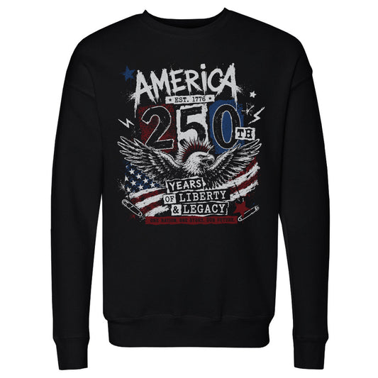 Adult Sweatshirt USA America 250th Anniversary Eagle WHT