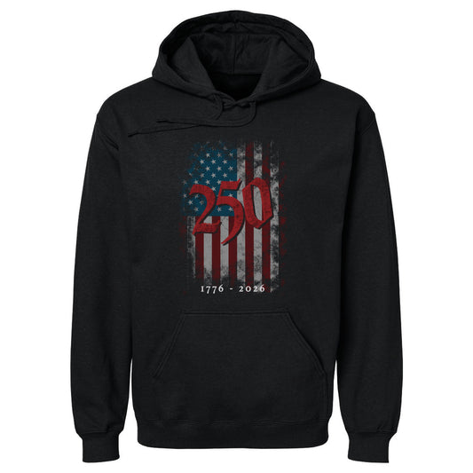 Adult Hoodie USA America 250 Years Grunge Flag WHT