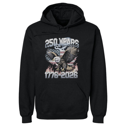 Adult Hoodie USA America 250 Years Eagle Flag WHT