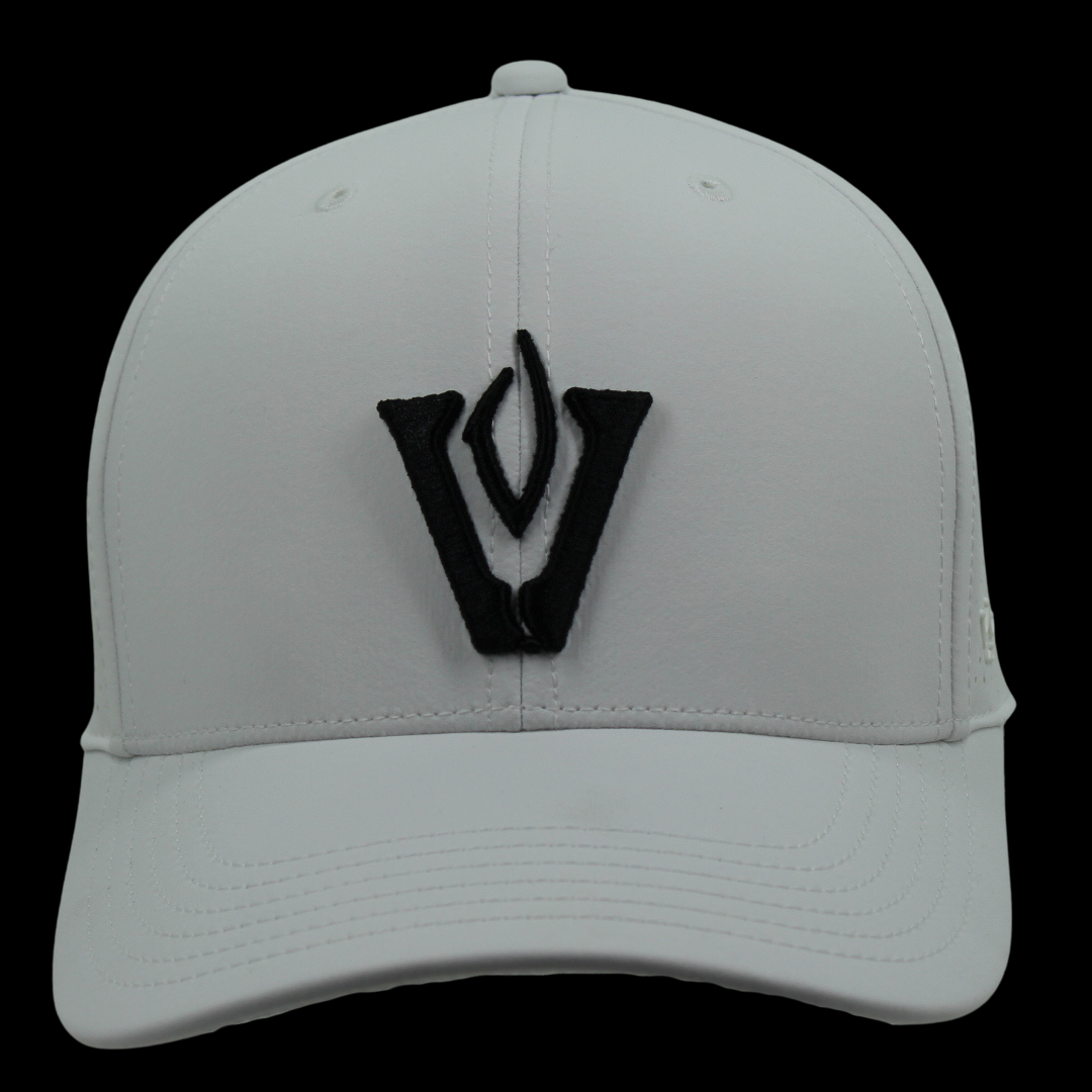 King Series Curved White Hat w/ Vandy Logo