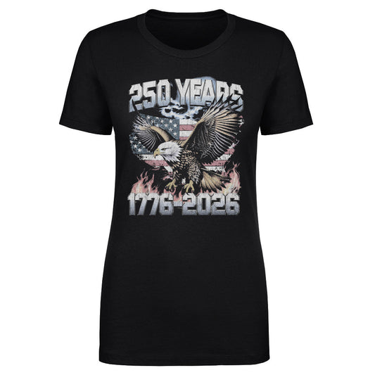 Women's Tee USA America 250 Years Eagle Flag WHT