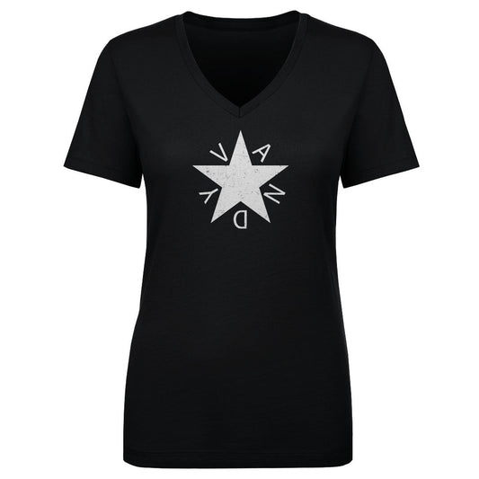 Women's V Neck Vandy Star - On Black