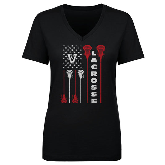 Women's V Neck Vipers Lacrosse American Flag