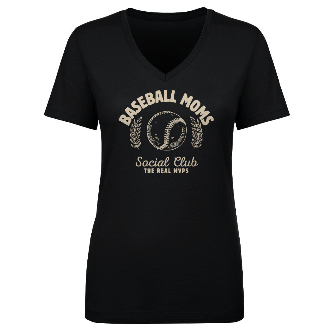 Women's V Neck Vandegrift Baseball Moms Real MVP