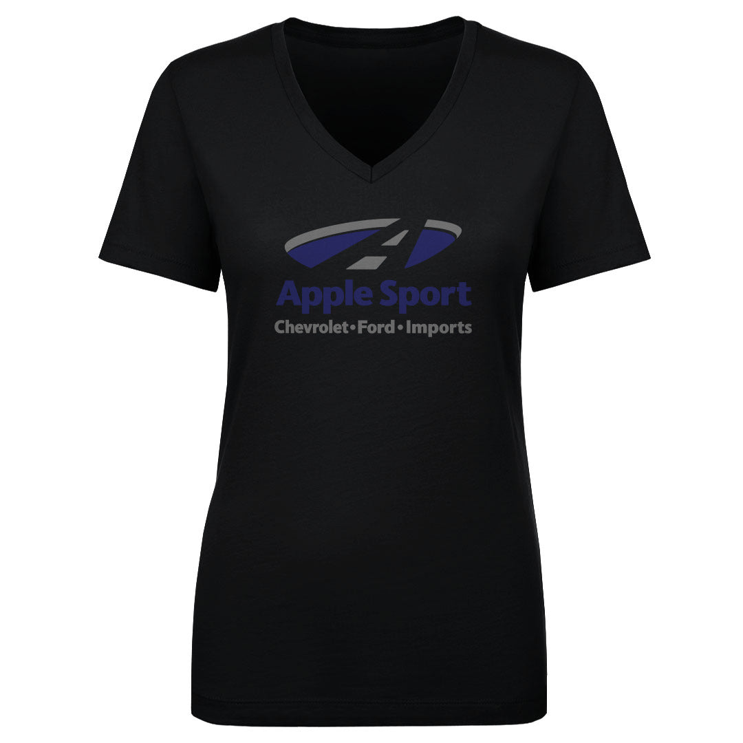 Women's V Neck Apple Sport Chevy/Ford/Imports BLK