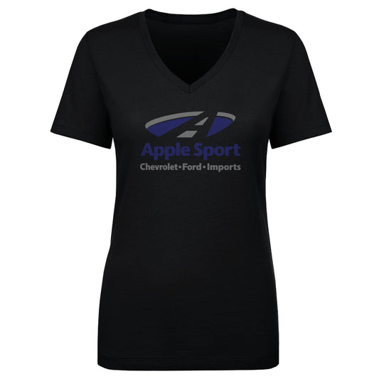 Women's V Neck Apple Sport Chevy/Ford/Imports BLK