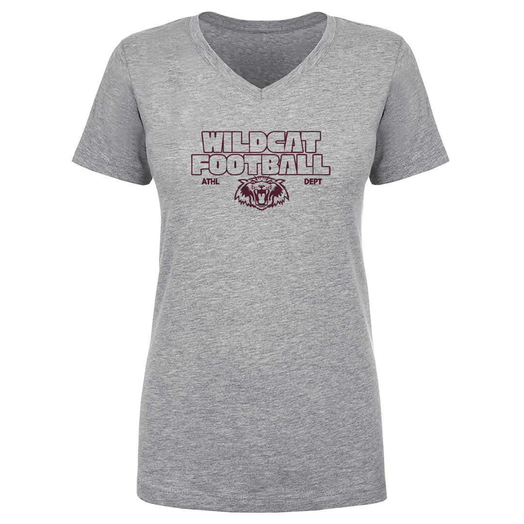 Women's V Neck Plano Wildcat Football 26