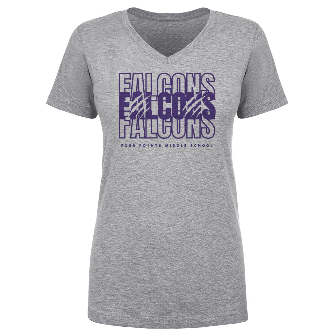 Women's V Neck Falcons Repeat