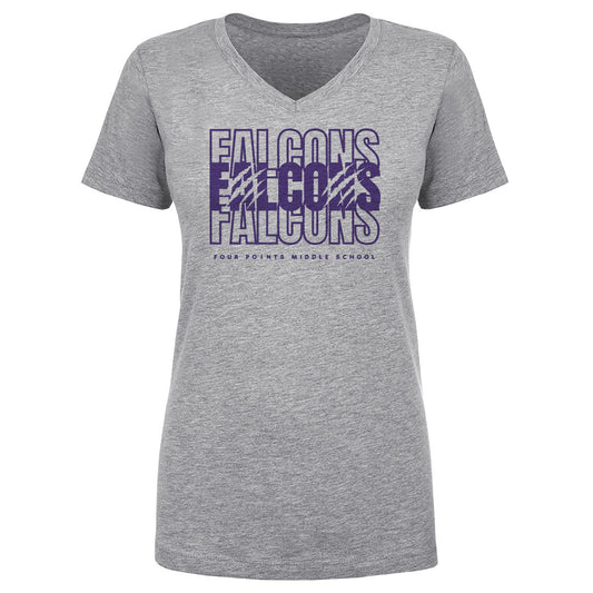 Women's V Neck Falcons Repeat