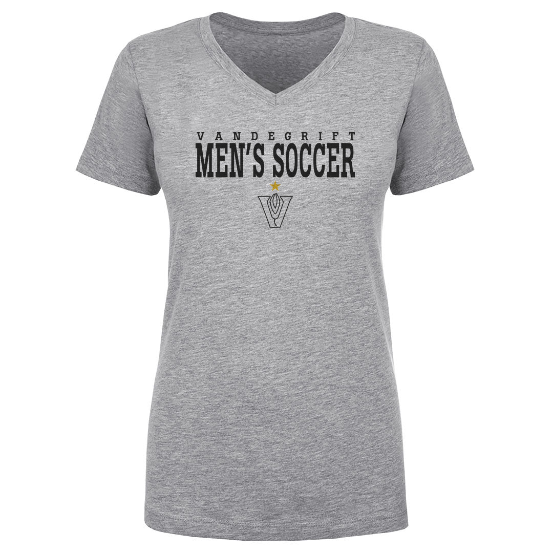 Women's V Neck Gold Star White