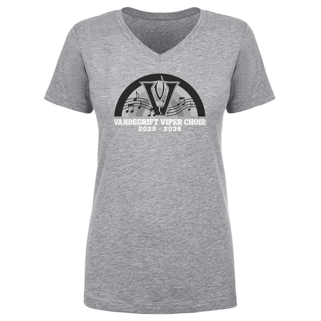 Women's V Neck Viper Choir Rainbow Notes