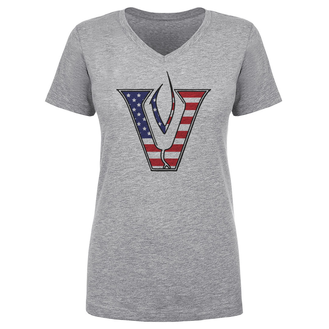 Women's V Neck US Flag