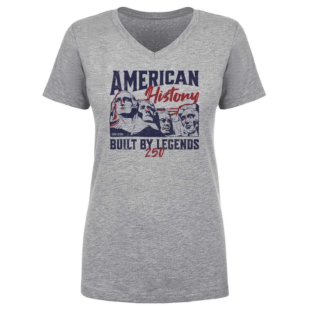 Women's V Neck USA America 250 Years Built By Legends