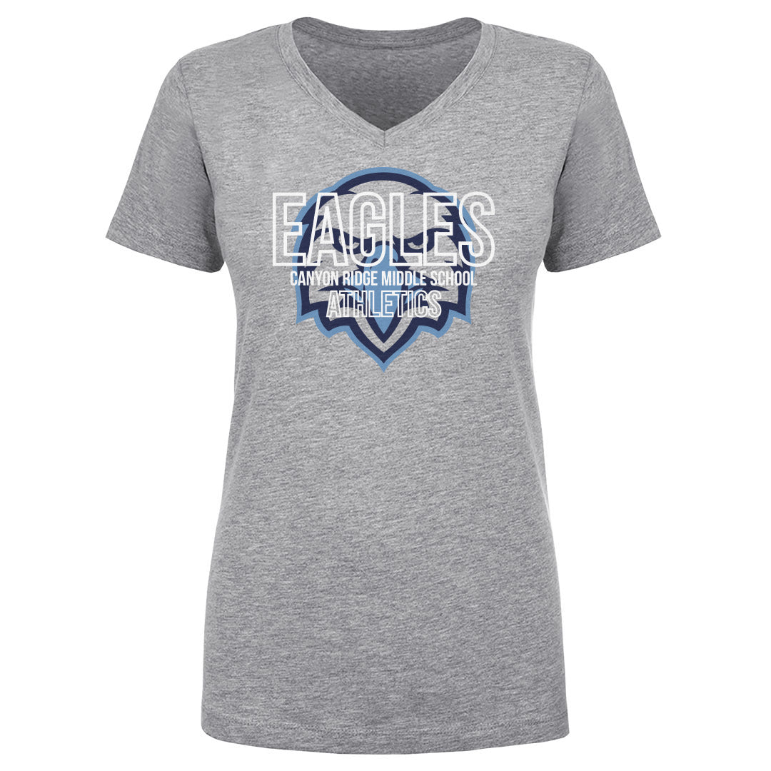 Women's V Neck Canyon Ridge Athletics Outline