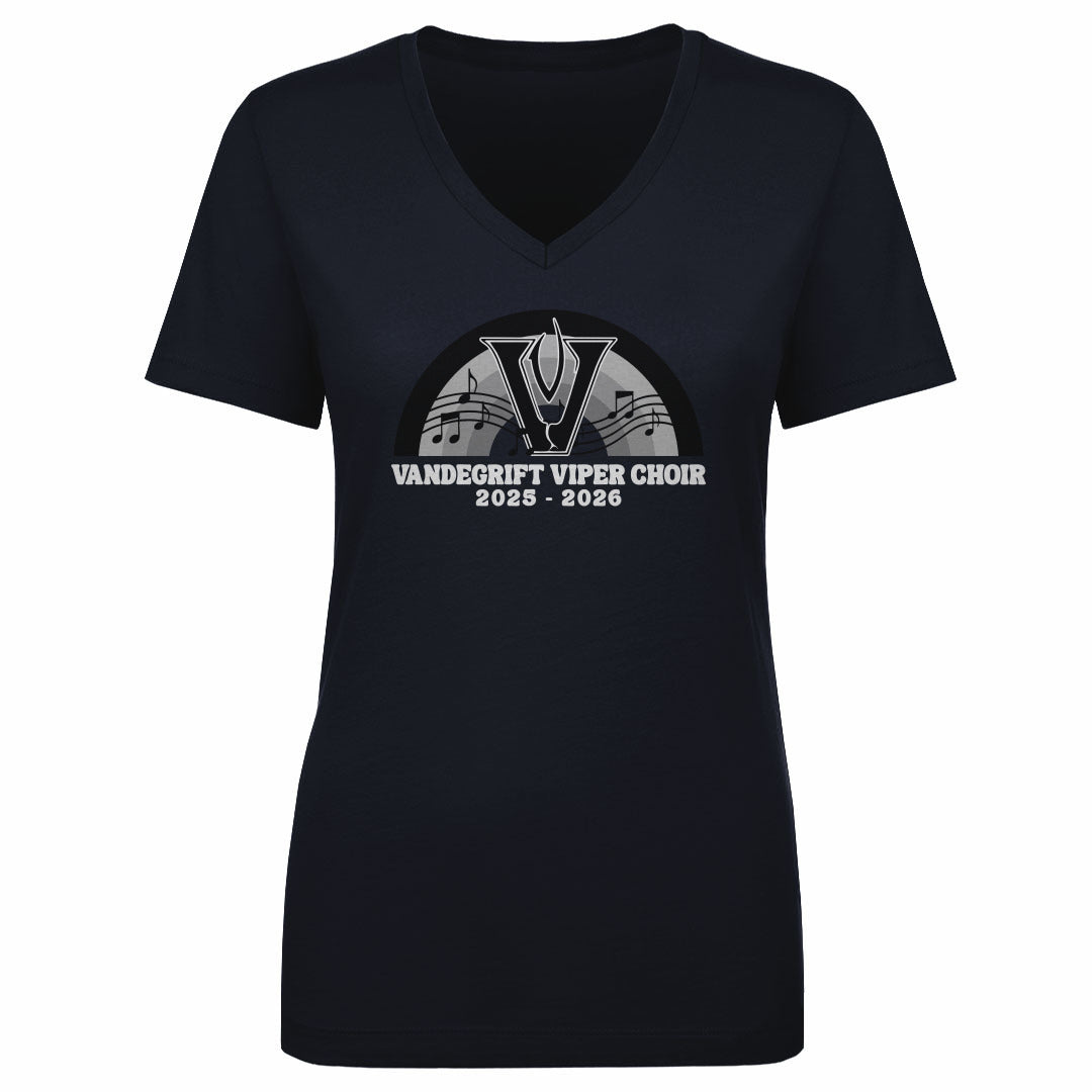 Women's V Neck Viper Choir Rainbow Notes