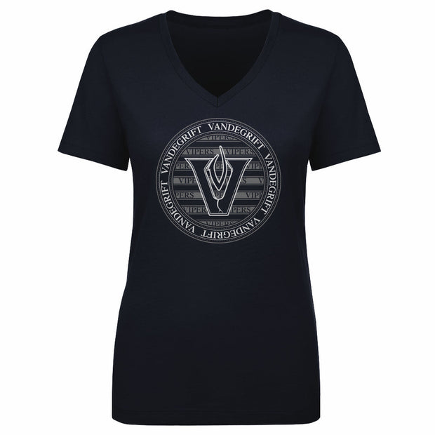 Women's V-Neck Tee Vandegrift Round Emblem