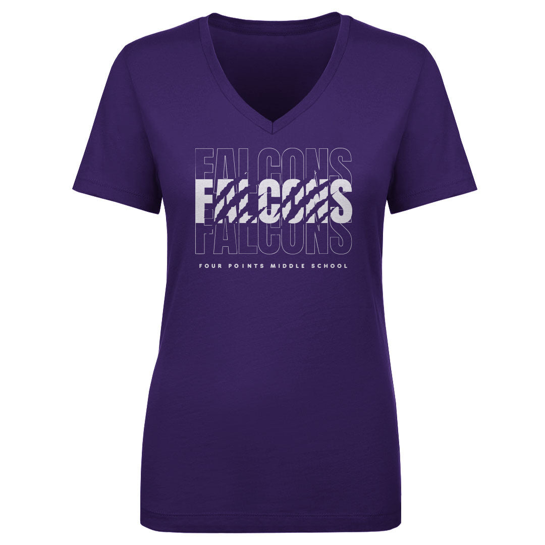 Women's V Neck Falcons Repeat