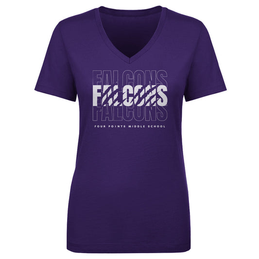 Women's V Neck Falcons Repeat