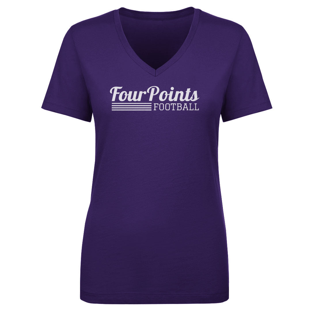 Women's V Neck Four Points Script