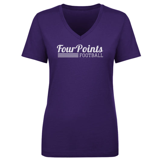 Women's V Neck Four Points Script