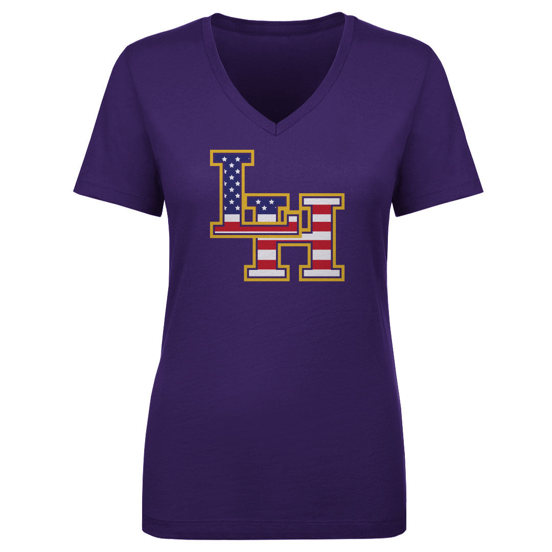 Women's V Neck USA Flag