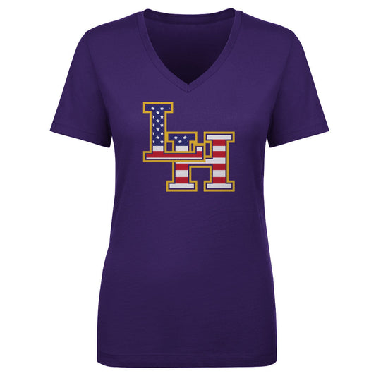 Women's V Neck USA Flag