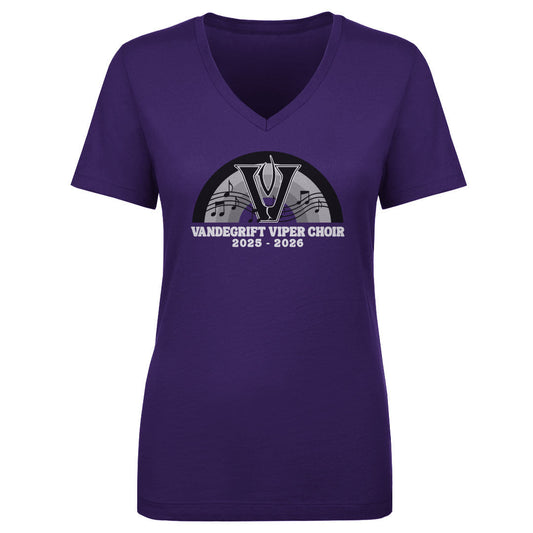 Women's V Neck Viper Choir Rainbow Notes