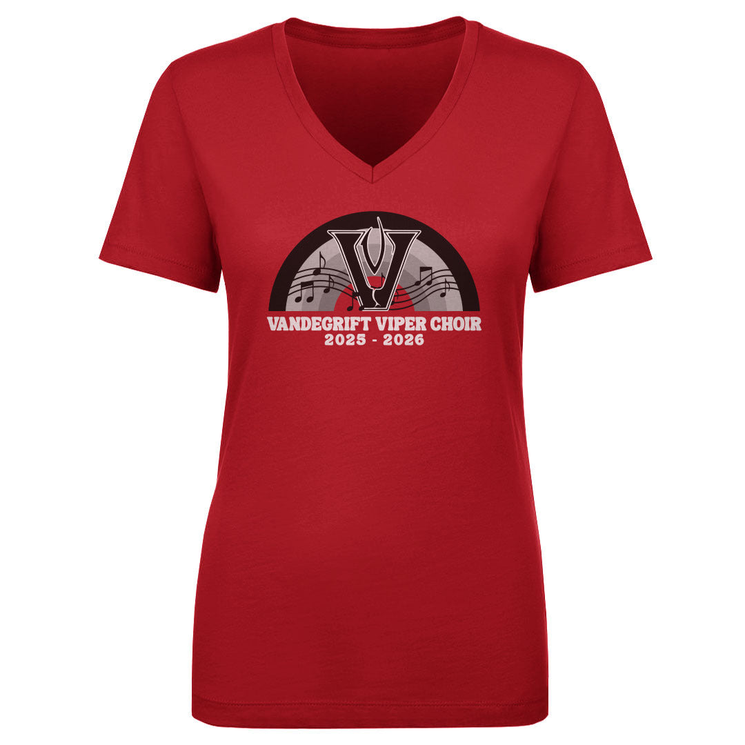 Women's V Neck Viper Choir Rainbow Notes