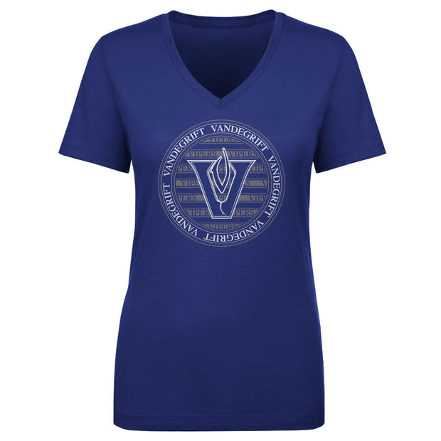 Women's V-Neck Tee Vandegrift Round Emblem