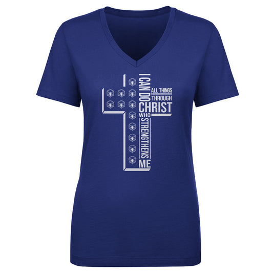 "Front Only" Women's V Neck "I Can Do All Things"