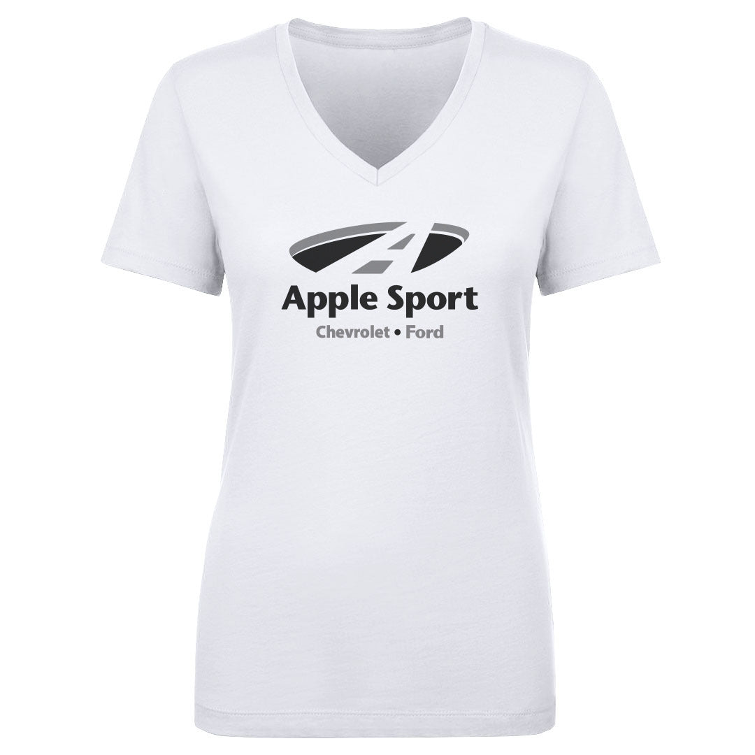 Women's V Neck Apple Sport Chevy/Ford BLK Logo