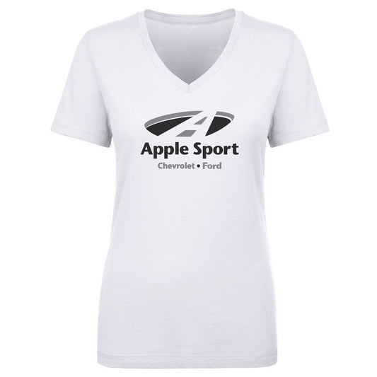Women's V Neck Apple Sport Chevy/Ford BLK Logo