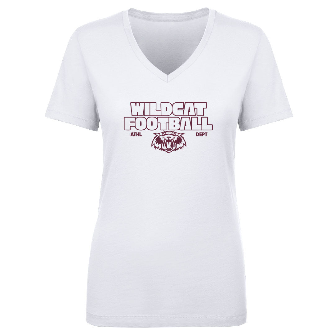 Women's V Neck Plano Wildcat Football 26