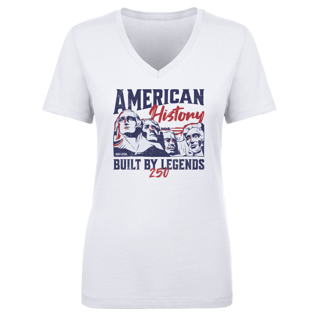 Women's V Neck USA America 250 Years Built By Legends
