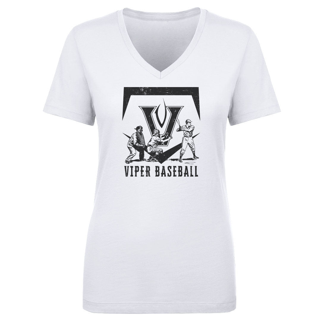 Women's V Neck Old School Baseball